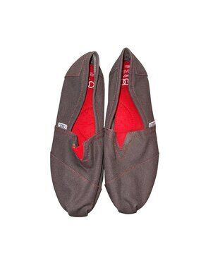 Toms Audi Mens Slip-On Shoes Brown Red Canvas Size 9.5 M Casual